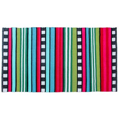 Always Flowers Outdoor Striped Rug - 3' x 5'