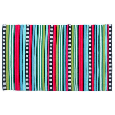 Always Flowers Outdoor Striped Rug - 5' x 8'