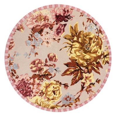 Dusty Rose Floral 6' Round Rug mackenzie-childs Panama 0