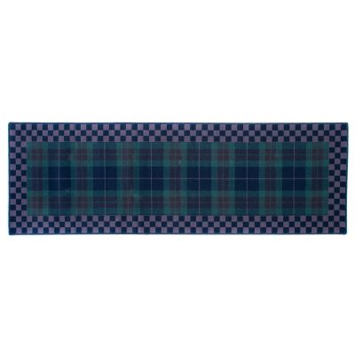 MacKenzieChilds Peacock Tartan Rug 2'6" x 8' Runner