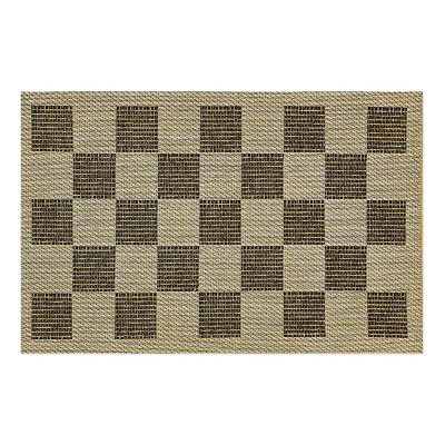 Black Check 2' x 3' Indoor/Outdoor Rug mackenzie-childs Panama 0