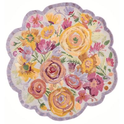 Scalloped Flower Meadow 6' Round Rug mackenzie-childs Panama 0