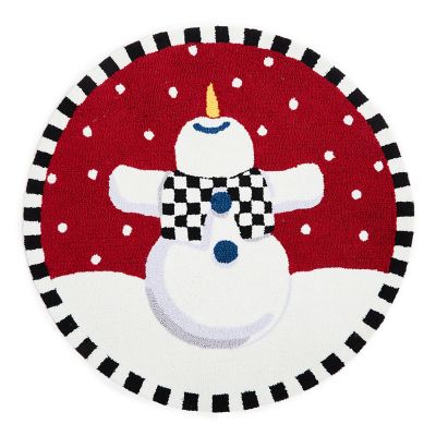 Dancing Snowman 3' Round Rug mackenzie-childs Panama 0