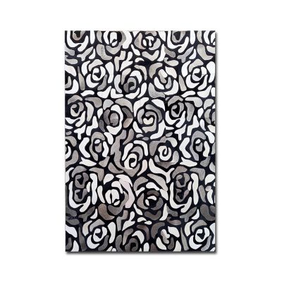 Abstract Roses Hair on Hide Grey 8' x 10' Rug mackenzie-childs Panama 0