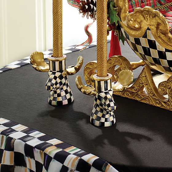 Courtly Check Moose Candlesticks - Set of 2 image three