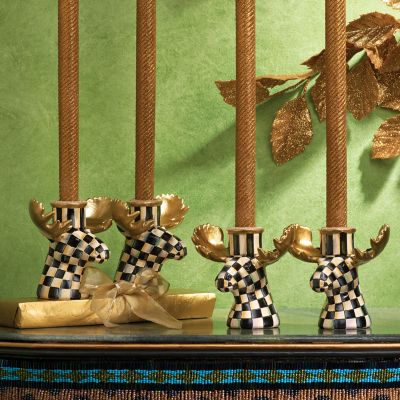 Courtly Check Moose Candlesticks - Set of 2 image six