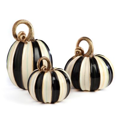 Elegant Stripe Pumpkins - Set of 3 mackenzie-childs Panama 0