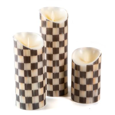 Courtly Check Flicker Candles - Set of 3 Image 2