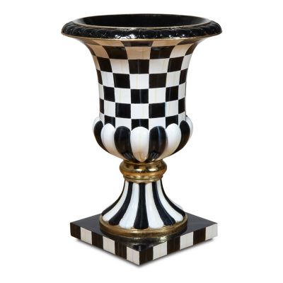 Courtly Check Pedestal Urn mackenzie-childs Panama 0