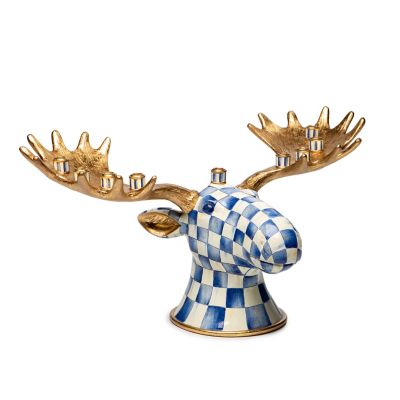 Royal Check Moose Menorah mackenzie-childs Panama 0