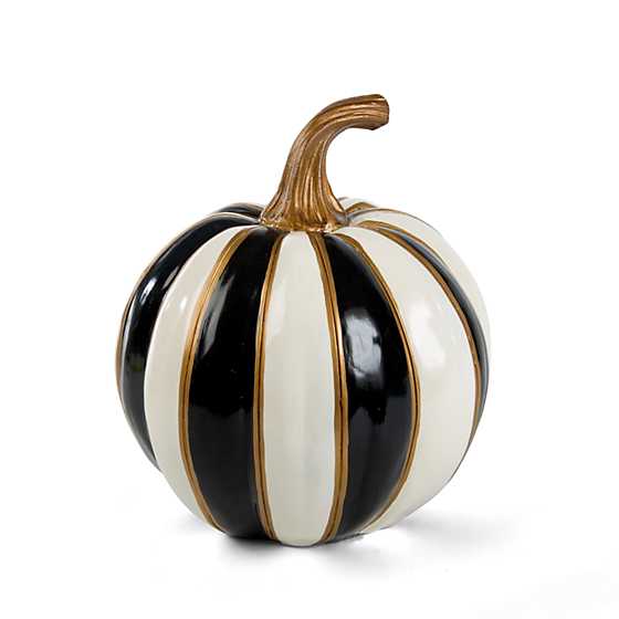 Black & White Stripe Pumpkin - Small image one