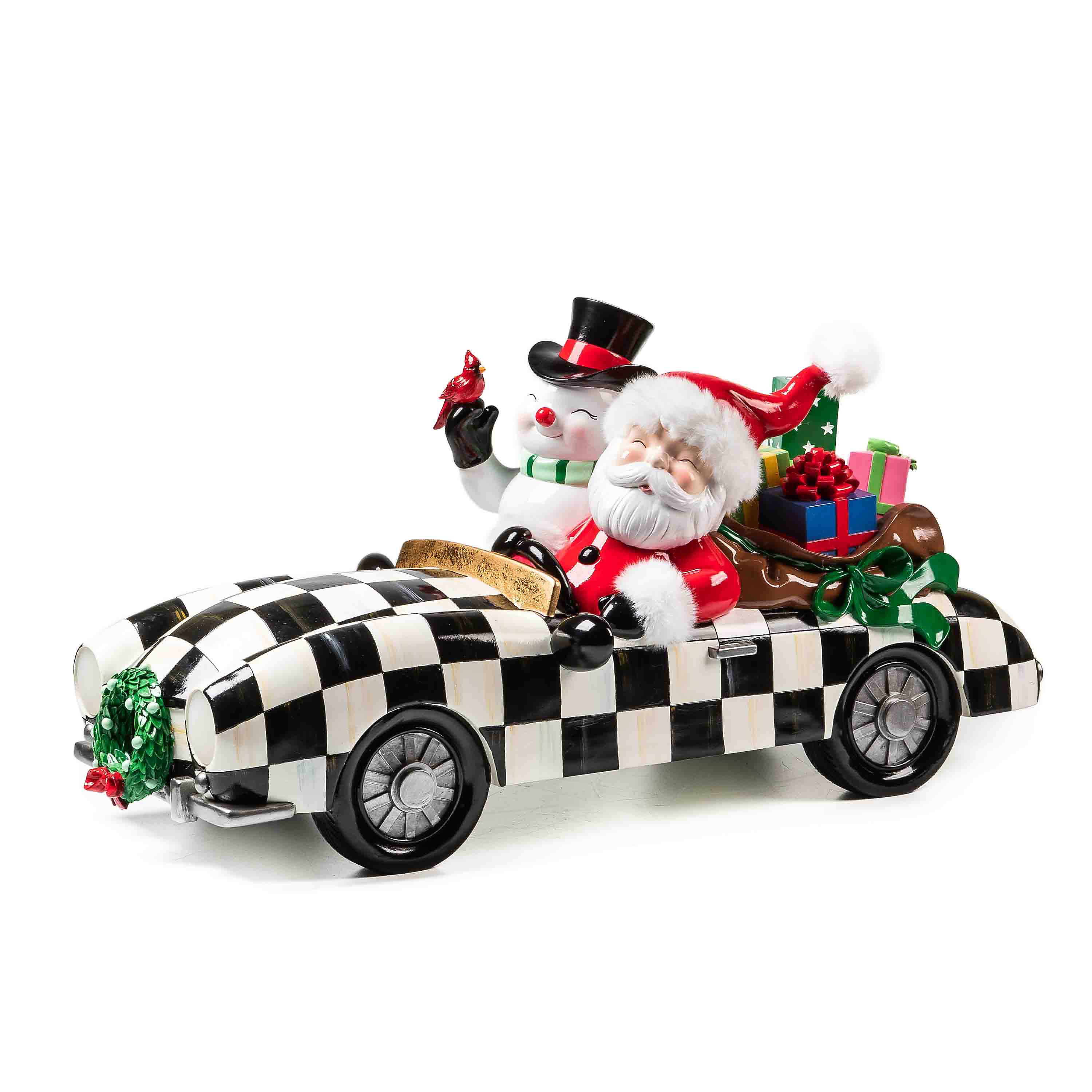 Granny Kitsch Special Delivery Santa in Car Trophy mackenzie-childs Panama 0