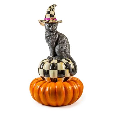 Black Cat Pumpkin Trophy Topiary mackenzie-childs Panama 0