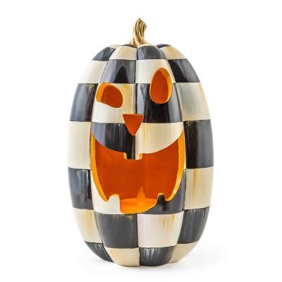 Courtly Check Tall Illuminated Jack O' Lantern mackenzie-childs Panama 0