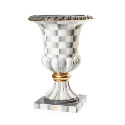 Sterling Check Pedestal Urn mackenzie-childs Panama 0