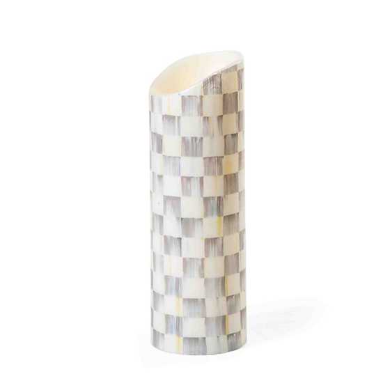 Sterling Check Flicker 9" Pillar Candle
