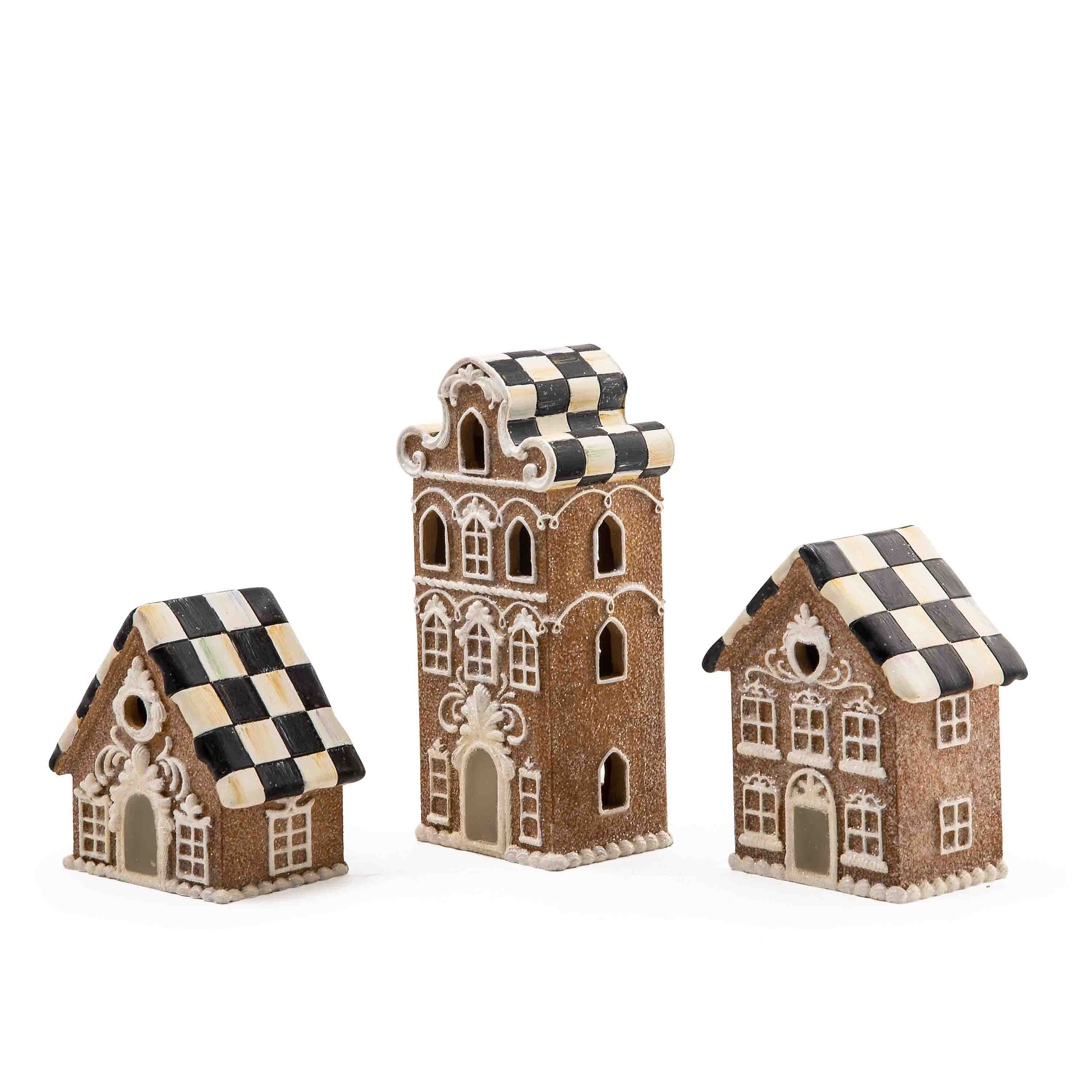 Gingerbread Illuminated Mini Houses - Set of 3 mackenzie-childs Panama 0