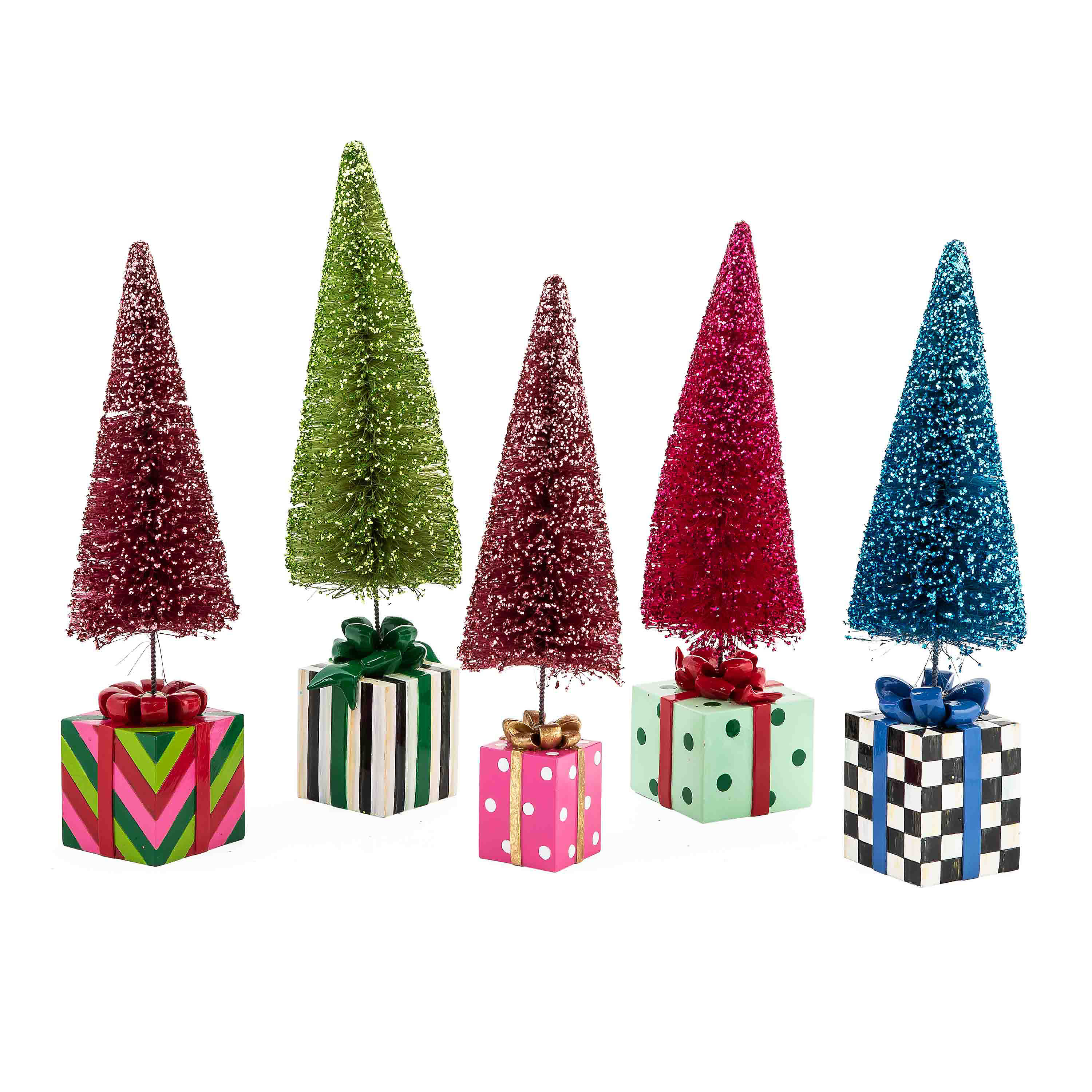 Granny Kitsch Bottle Brush Gift Trees, Set of 5 mackenzie-childs Panama 0