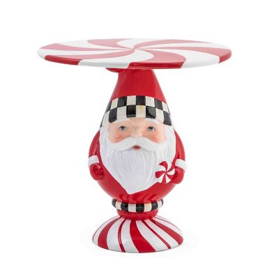 Peppermint Santa Pedestal Platter mackenzie-childs Panama 0