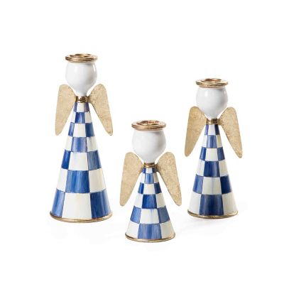 Royal Check Angel Candle Holders, Set of 3 mackenzie-childs Panama 0