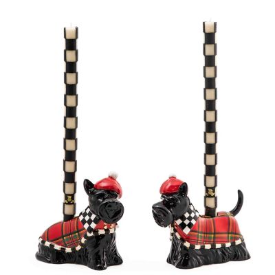 MacKenzie-Childs | Tartastic Scottie Candle Holders - Set of 2