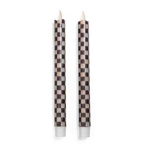 Courtly Check Flicker Dinner Candles, Set of 2