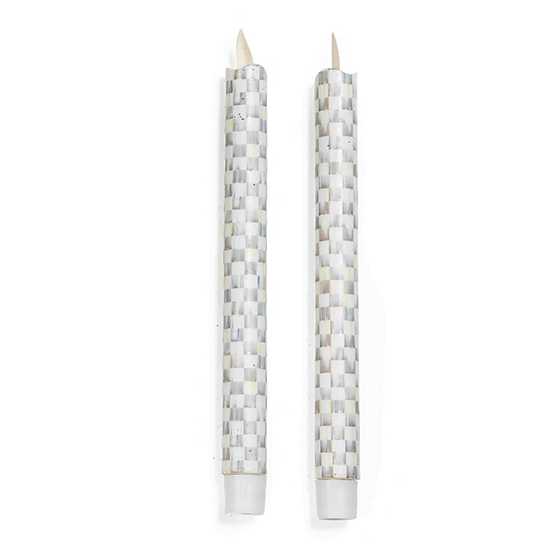 Sterling Check Flicker Dinner Candles, Set of 2