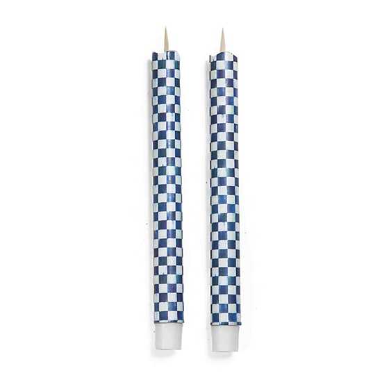 Royal Check Flicker Dinner Candles - Set of 2 image two