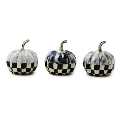 Courtly Check Marbled Mini Pumpkins, Set of 3 mackenzie-childs Panama 0