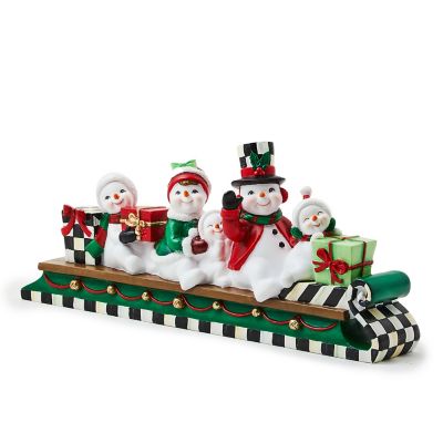 Cozy Christmas Snowmen Family Sledding Figurine mackenzie-childs Panama 0