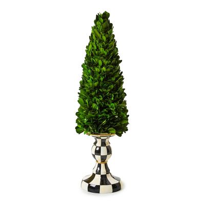 Courtly Check Medium Pedestal Boxwood Tree mackenzie-childs Panama 0