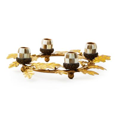 Autumnology Gold Leaf Ring Candle Holder mackenzie-childs Panama 0