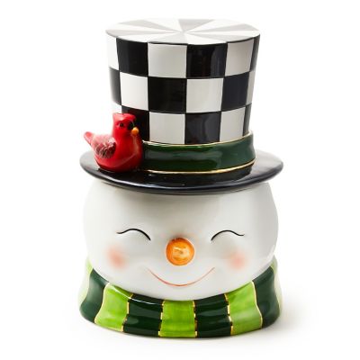 Cozy Christmas Snowman Cookie Jar mackenzie-childs Panama 0