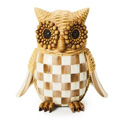 Autumnology Check Basket Weave Owl Figurine mackenzie-childs Panama 0