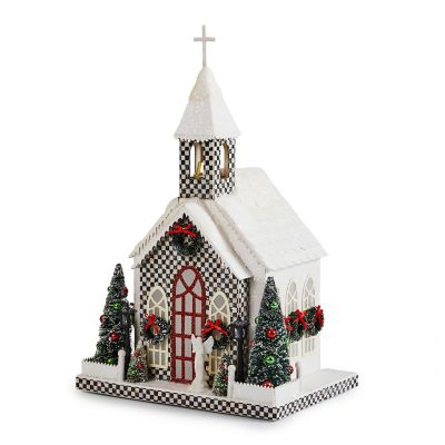 Cozy Christmas Illuminated Paper Church mackenzie-childs Panama 0