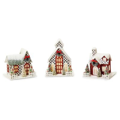 Cozy Christmas Illuminated Mini Paper Houses, Set of 3 mackenzie-childs Panama 0