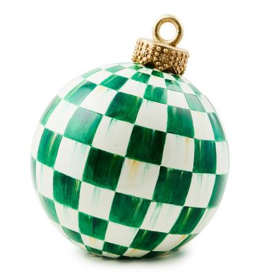 Dark Green Check Tabletop Ornament mackenzie-childs Panama 0