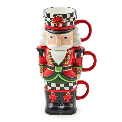 Classic Courtly Nutcracker Stacking Mugs, Set of 3 mackenzie-childs Panama 0