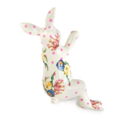 Mackenzie Childs Funny Bunny Pot Climber White
