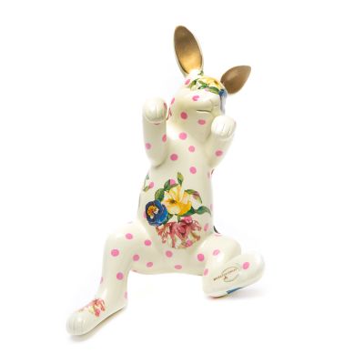 Mackenzie Childs Funny Bunny Pot Climber White