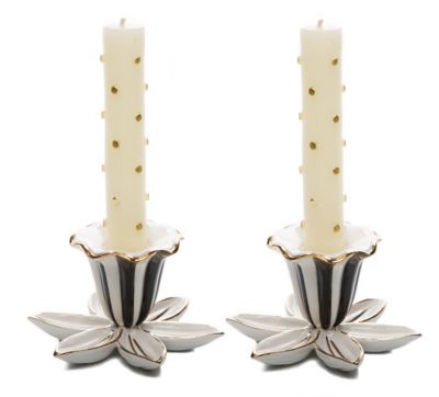 MacKenzieChilds Mod Flower Candle Holders Set of 2