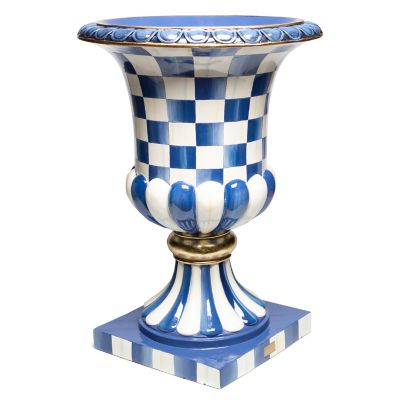 Royal Check Pedestal Urn mackenzie-childs Panama 0