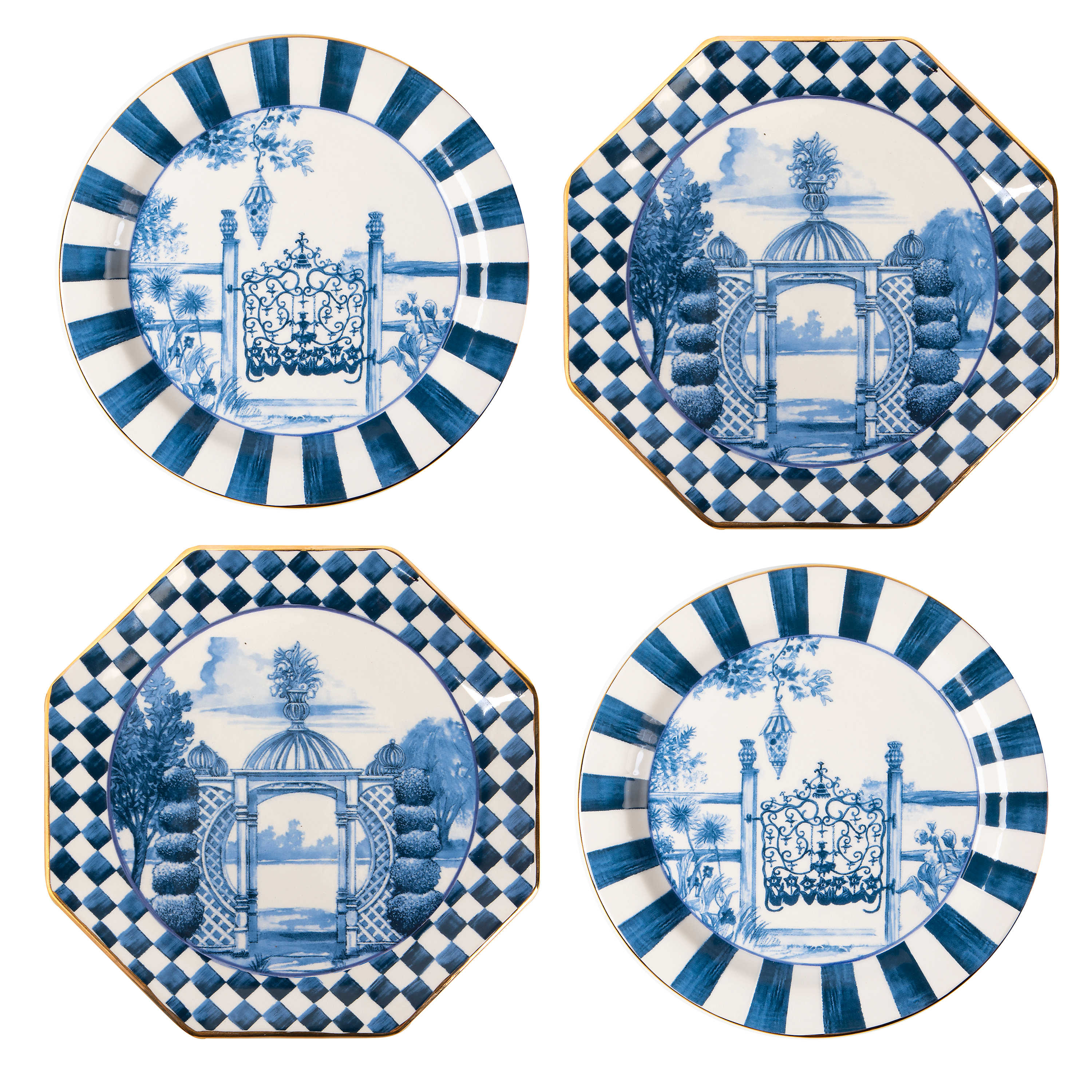 Royal Toile Small Plates, Set of 4 mackenzie-childs Panama 0