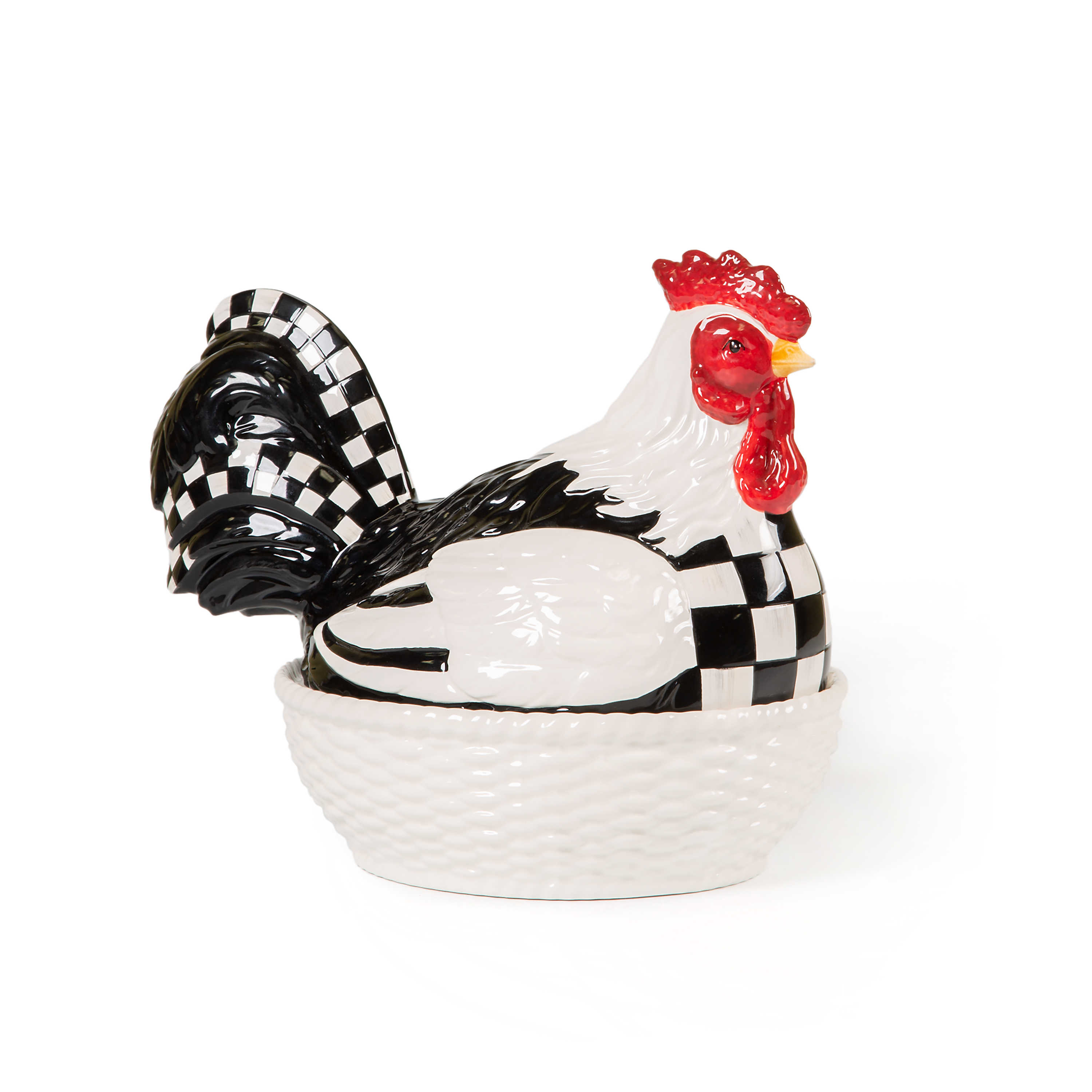Chicken In A Basket Lidded Dish mackenzie-childs Panama 0