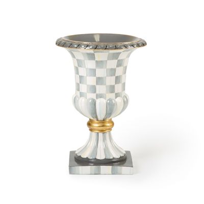 Sterling Check Pedestal Tabletop Urn