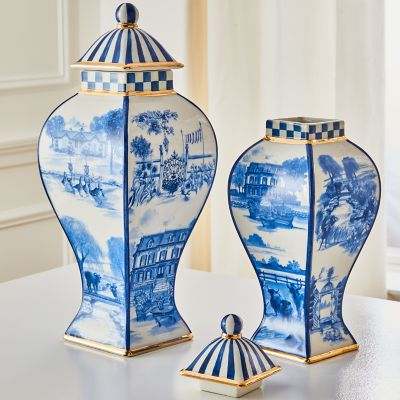 MacKenzie-Childs  Royal Toile Small Ginger Jar