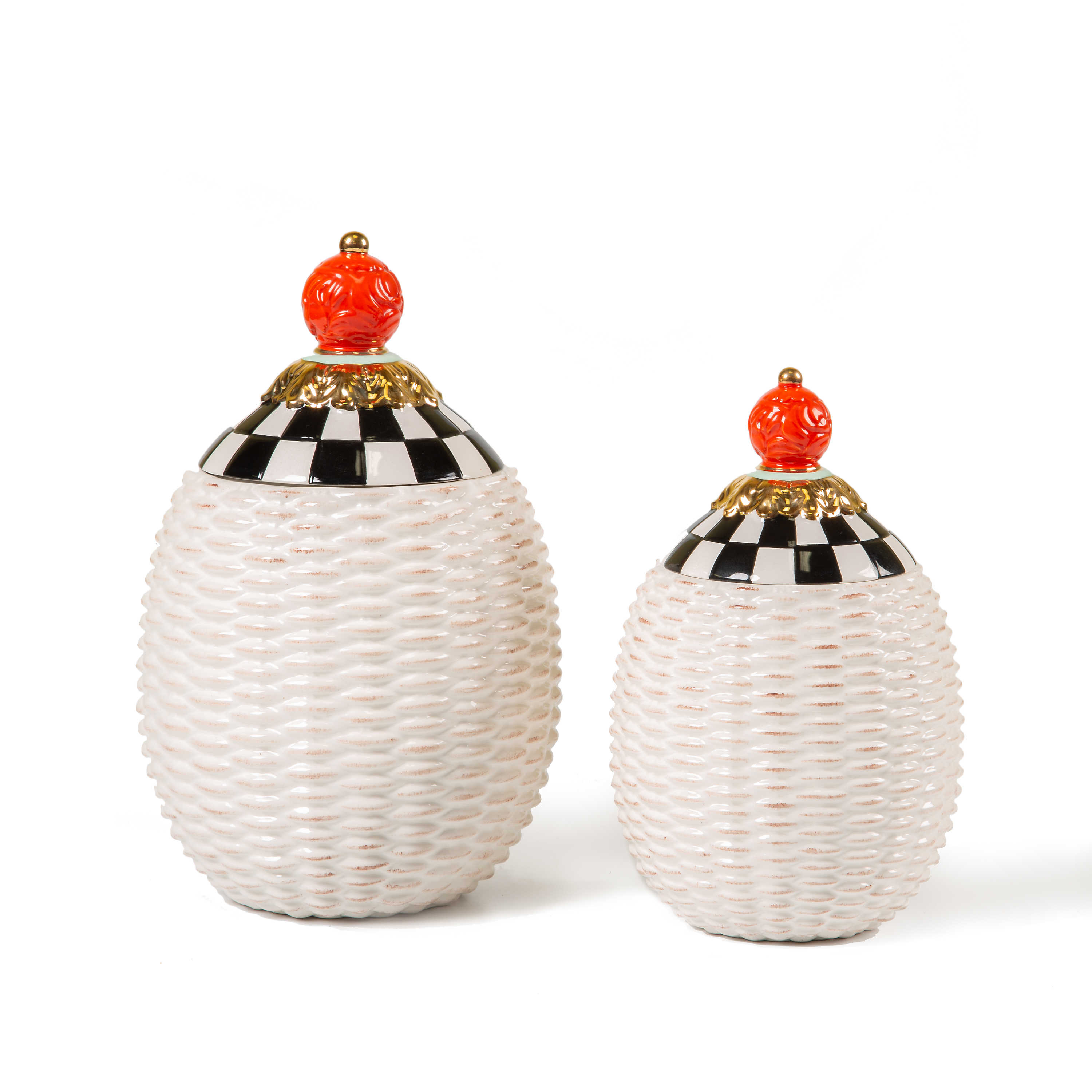 Courtly Basket Weave Canisters -Set of 2 mackenzie-childs Panama 0