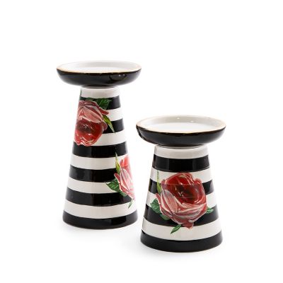 Flower Show Pillar Candle Holders - Set of 2 mackenzie-childs Panama 0