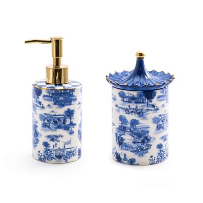 Royal Toile Soap Dispenser & Cachepot Set mackenzie-childs Panama 0