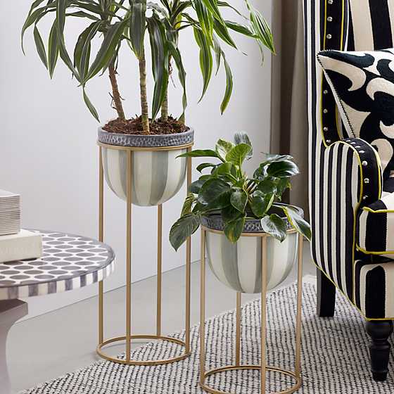 Sterling Stripe Plant Stand - Short image two